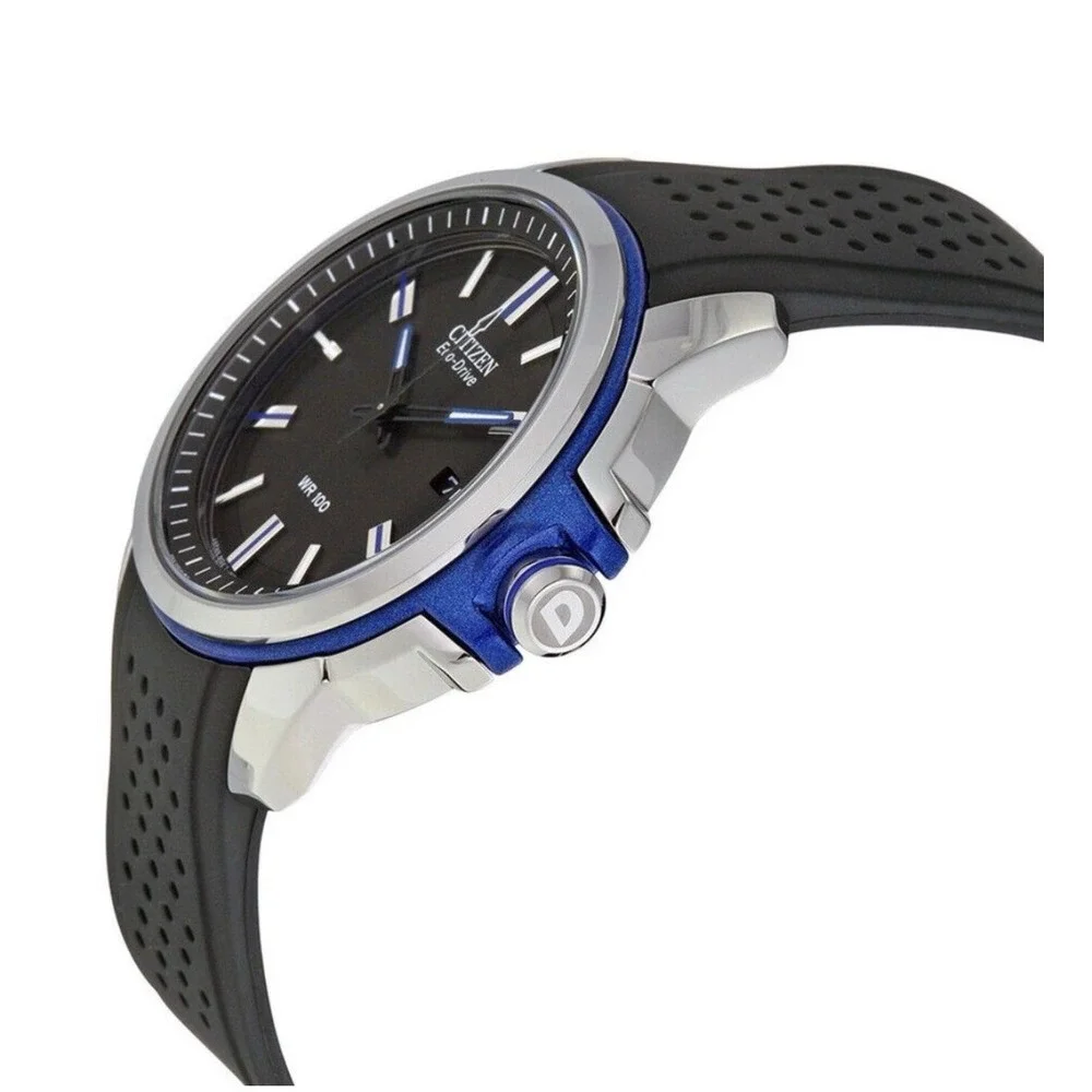 Citizen AR 2.0 Eco-Drive AW1151-04E Men's 44mm Black Blue WR100 Watch